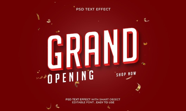 PSD grand opening 3d bewerkbaar teksteffect