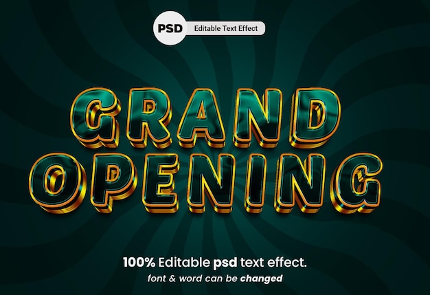 PSD グランドオープン 3d 編集可能 psd テキスト効果