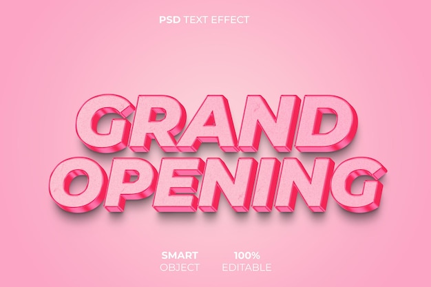 PSD grand opening 3d text effect