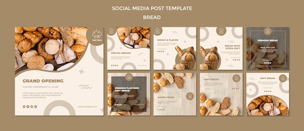 Grand opening bakery social media post template