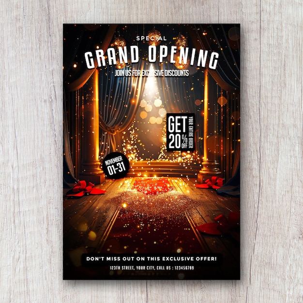 PSD grand opening flyer social media post