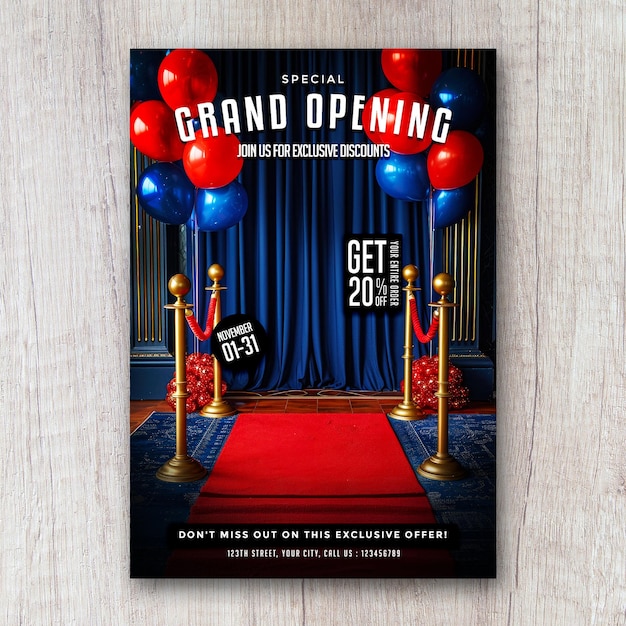 PSD grand opening flyer social media post