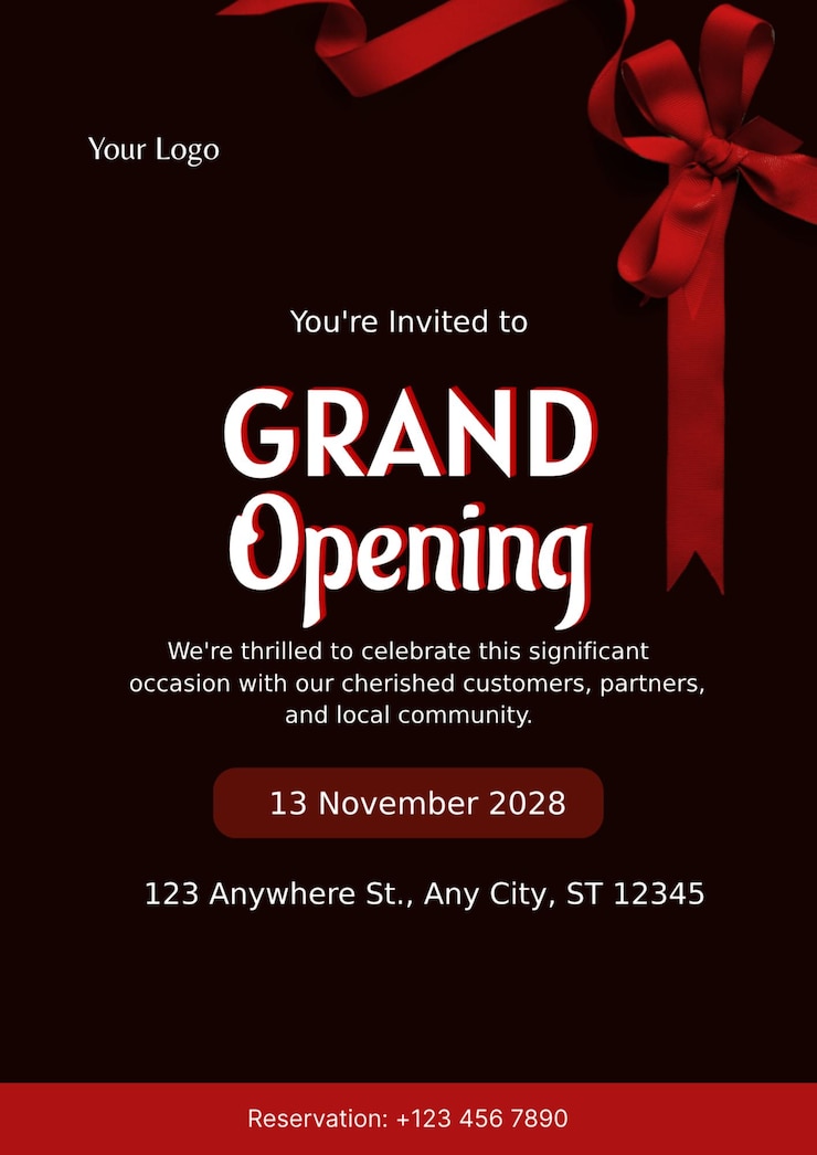 PSD grand opening invitation card post design