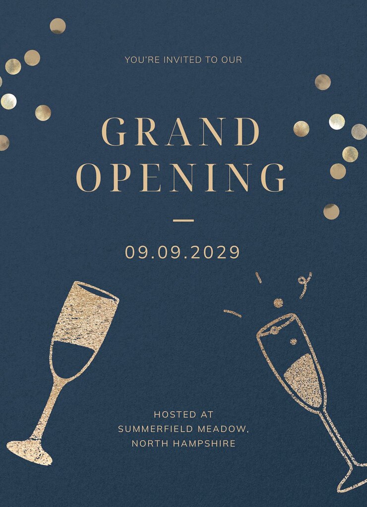 PSD grand opening invitation card template editable text psd