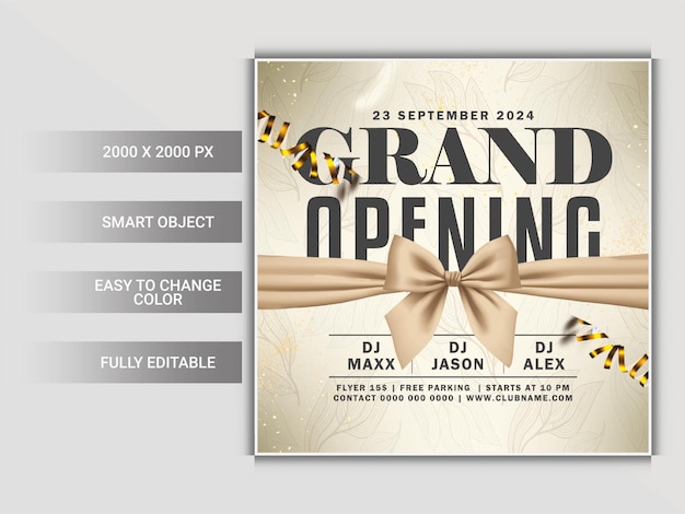 PSD grand opening party flyer template
