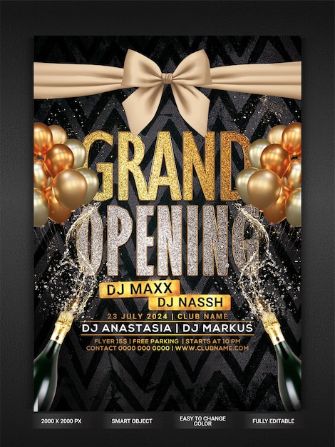 PSD grand opening party flyer