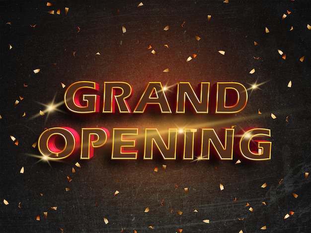 PSD grand opening psd shining text effect template