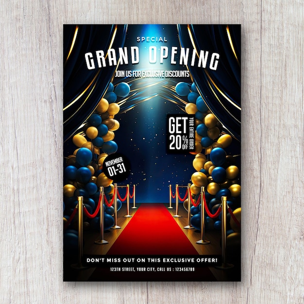 Grand opening special flyer promotion social media banner