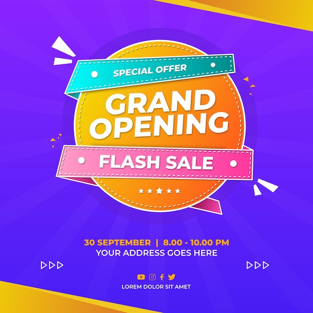 PSD grand opening special offer background