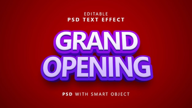 PSD grand opening text effect