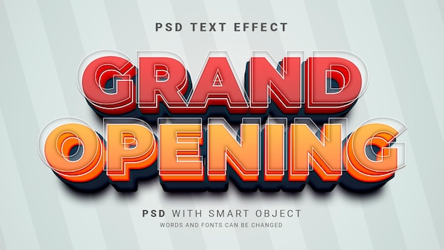 PSD grand opening text effect