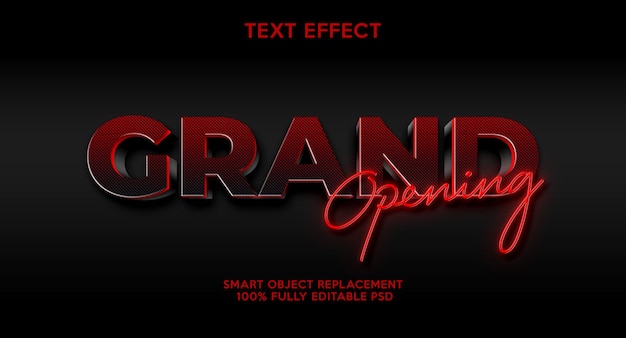 PSD grand opening text effects template