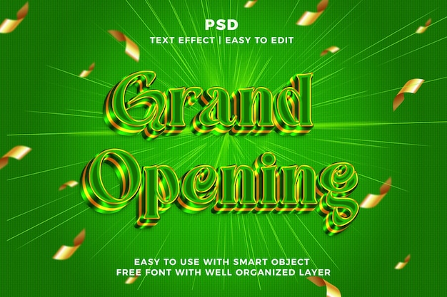 PSD grand opening3d editable photoshop text effect style psd with backgrounden