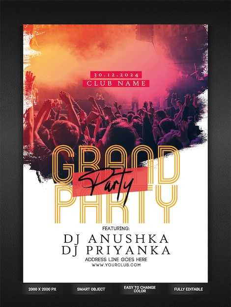 PSD grand party flyer template