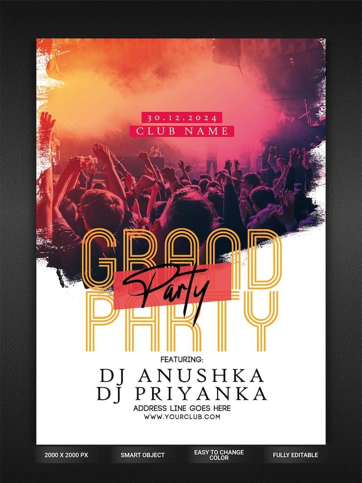 PSD grand party flyer template