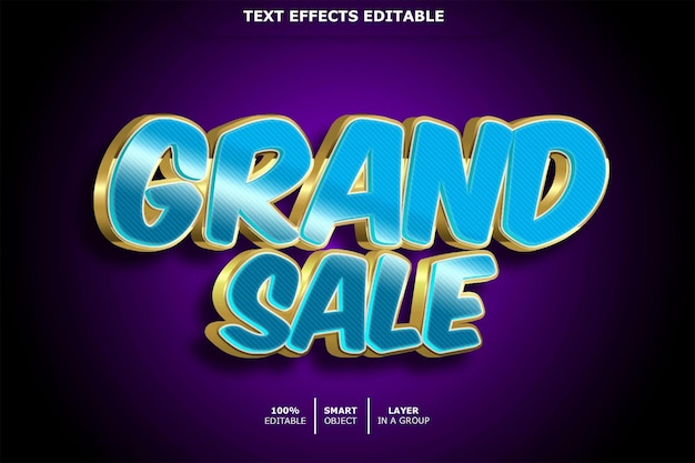 Grand sale text effect editable
