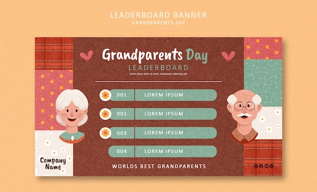 PSD Шаблон дизайна дня бабушки и дедушки
