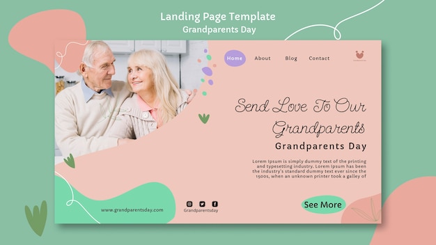 PSD modello di pagina di destinazione del design del giorno dei nonni