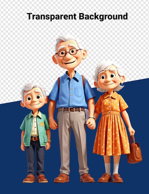 PSD grandparents day happy face transparent background