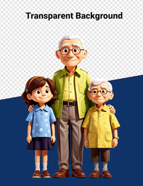 PSD grandparents day happy face transparent background