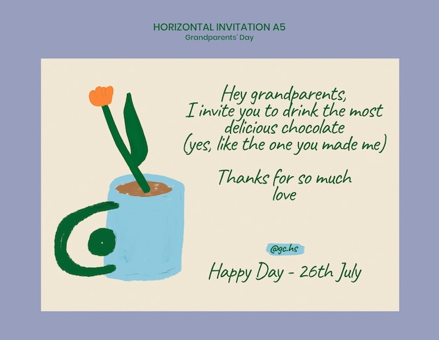 Grandparents' day template design
