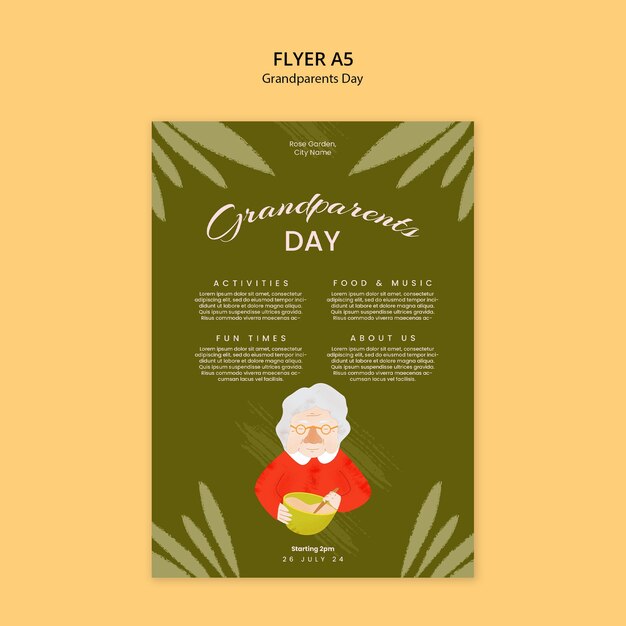 PSD grandparents day template design