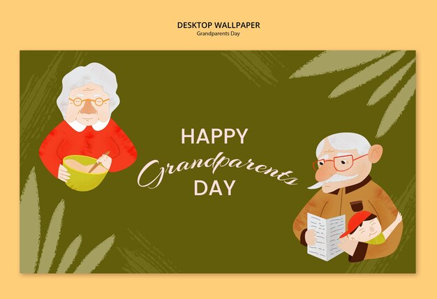 PSD grandparents day template design