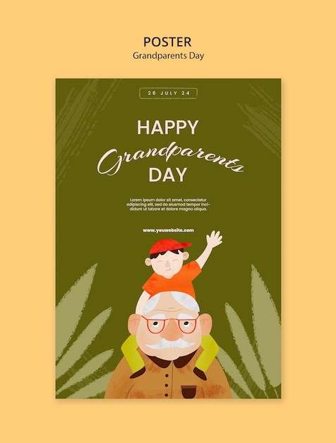 PSD grandparents day template design