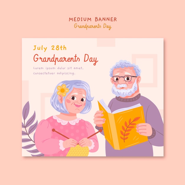 PSD grandparents day template design