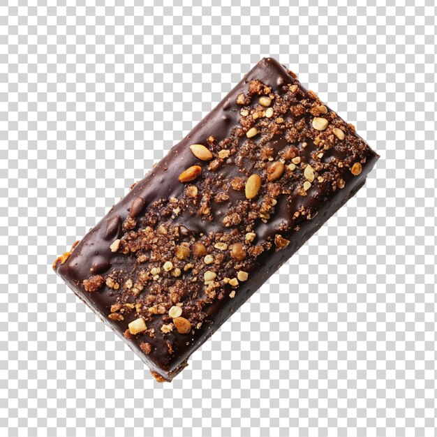 Granola bar with nuts isolated on a transparent background