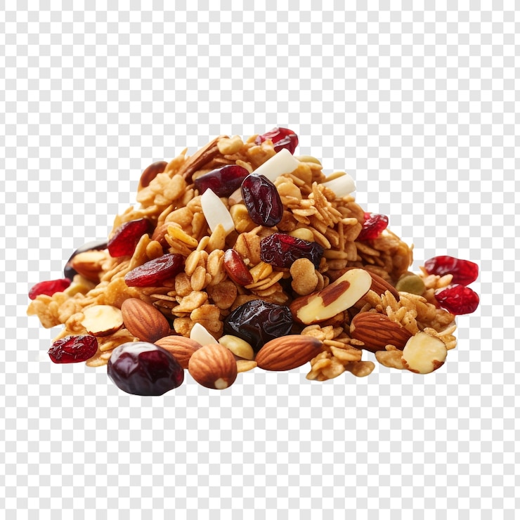 PSD granola izolowana na przezroczystym tle