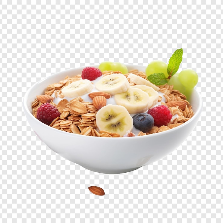 PSD granola izolowana na przezroczystym tle
