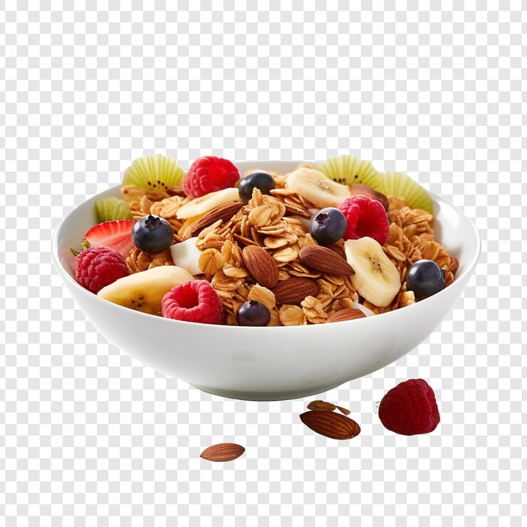 PSD granola izolowana na przezroczystym tle