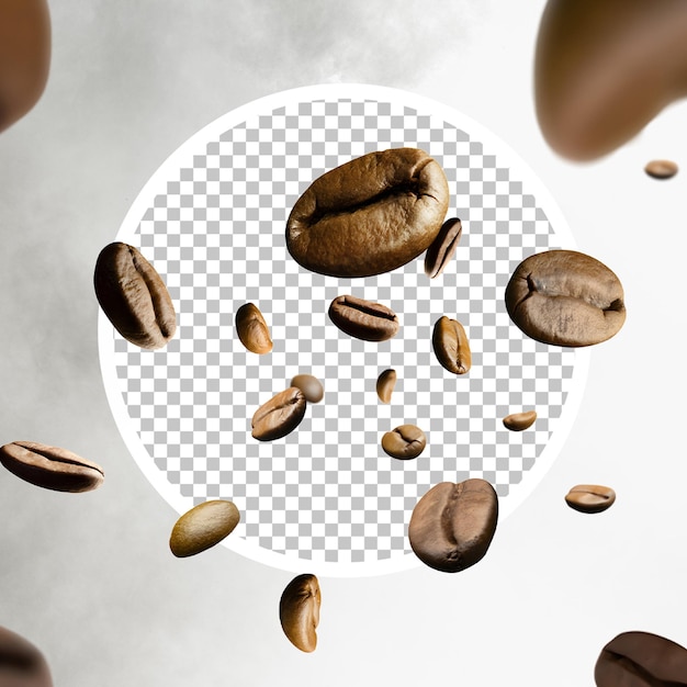Graos de café fundo transparant
