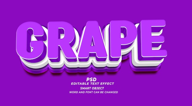 Grape psd editable text effect photoshop template