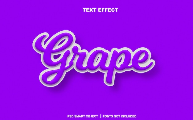 Grape text effect. editable text smart object