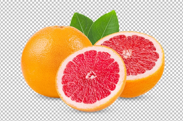 Grapefruit citrus fruit isolated on alpha layer