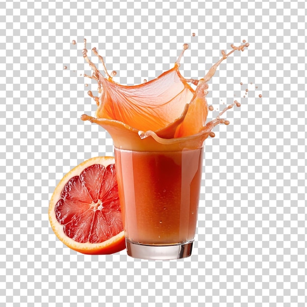 PSD grapefruit juice splash isolated on transparent background
