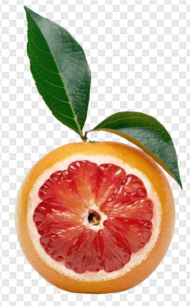 PSD a grapefruit with a green leaf