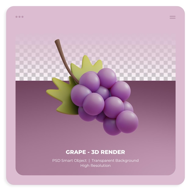 PSD grapes 3d render