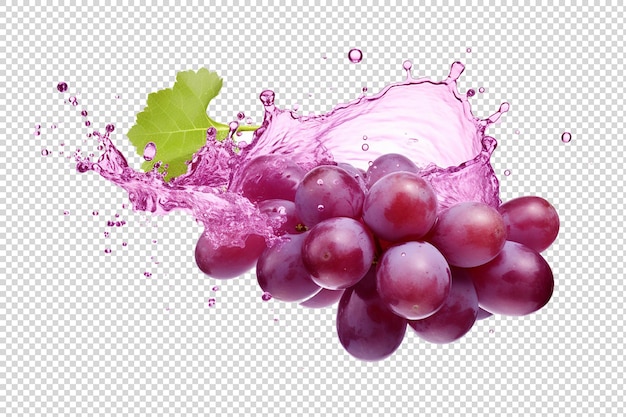 PSD spruzzo di succo di uva su uno sfondo trasparente