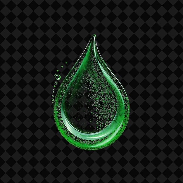 Grapeseed Oil Smear Combined With Emerald Green Glitters Resulting in a PNG Fluid Object Effect