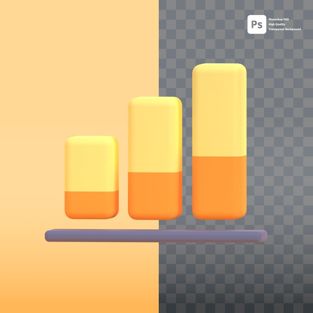 graph in 3d render for graphic asset web presentation or other