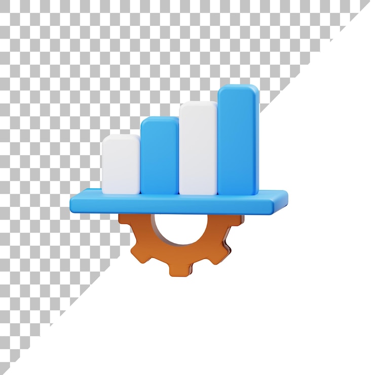 PSD graph 3d rendering illustration