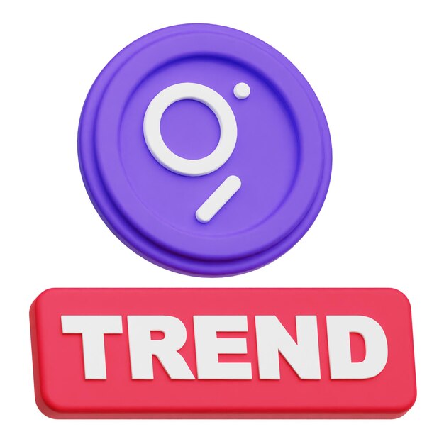the graph crypto token 3d icon isolated on the white background