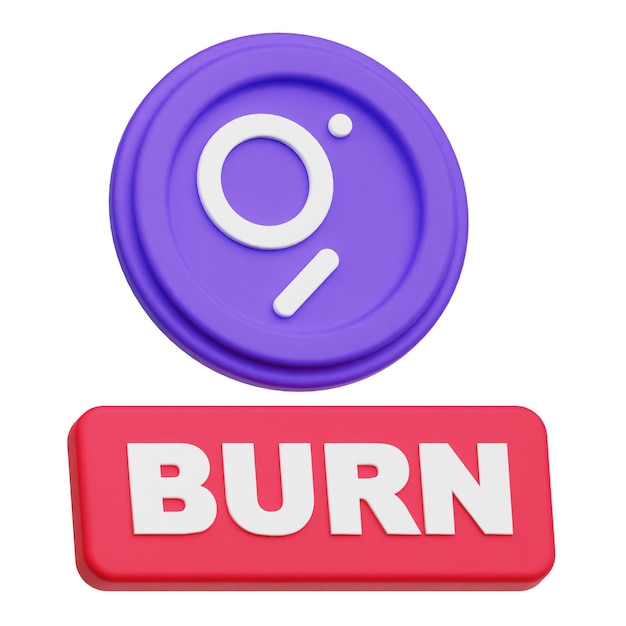 the graph crypto token 3d icon isolated on the white background