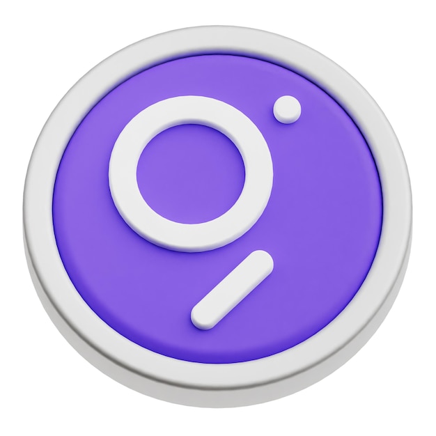 the graph crypto token 3d icon isolated on the white background