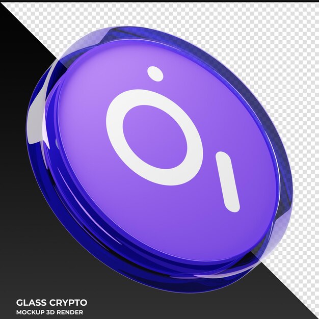 PSD the graph grt glass crypto coin 3d illustration