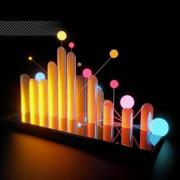 Graph info light effect transparent background