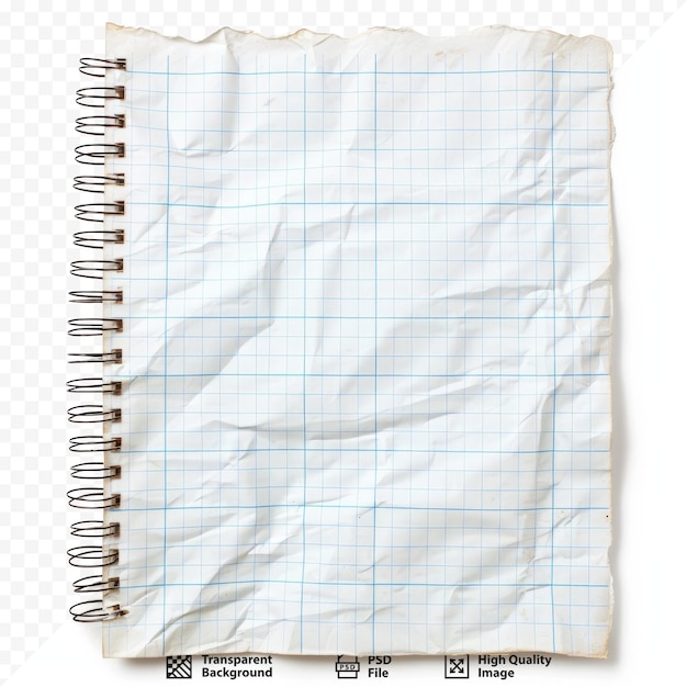PSD graph paper on white isolated background